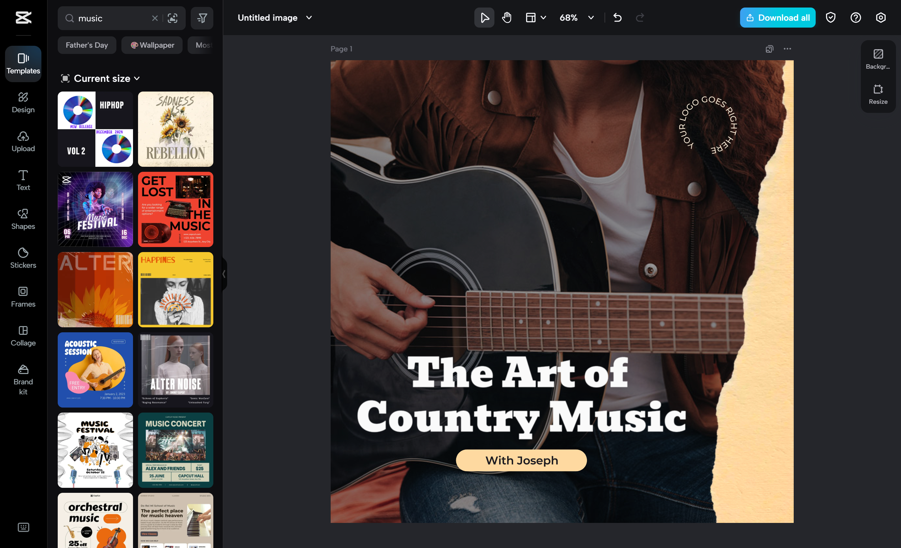 Antara muka CapCut editor video desktop - alat terbaik untuk membuat siaran Instagram yang menarik