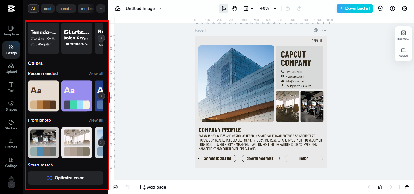 การปรับแต่งสีใน CapCut Web