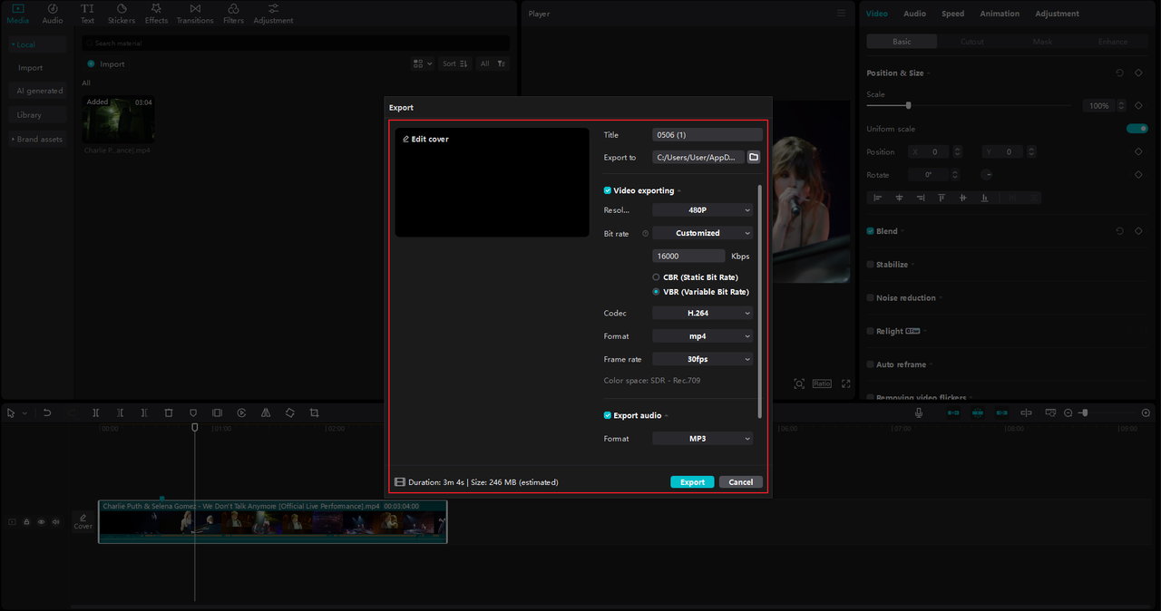 Exporter une vidéo depuis CapCut