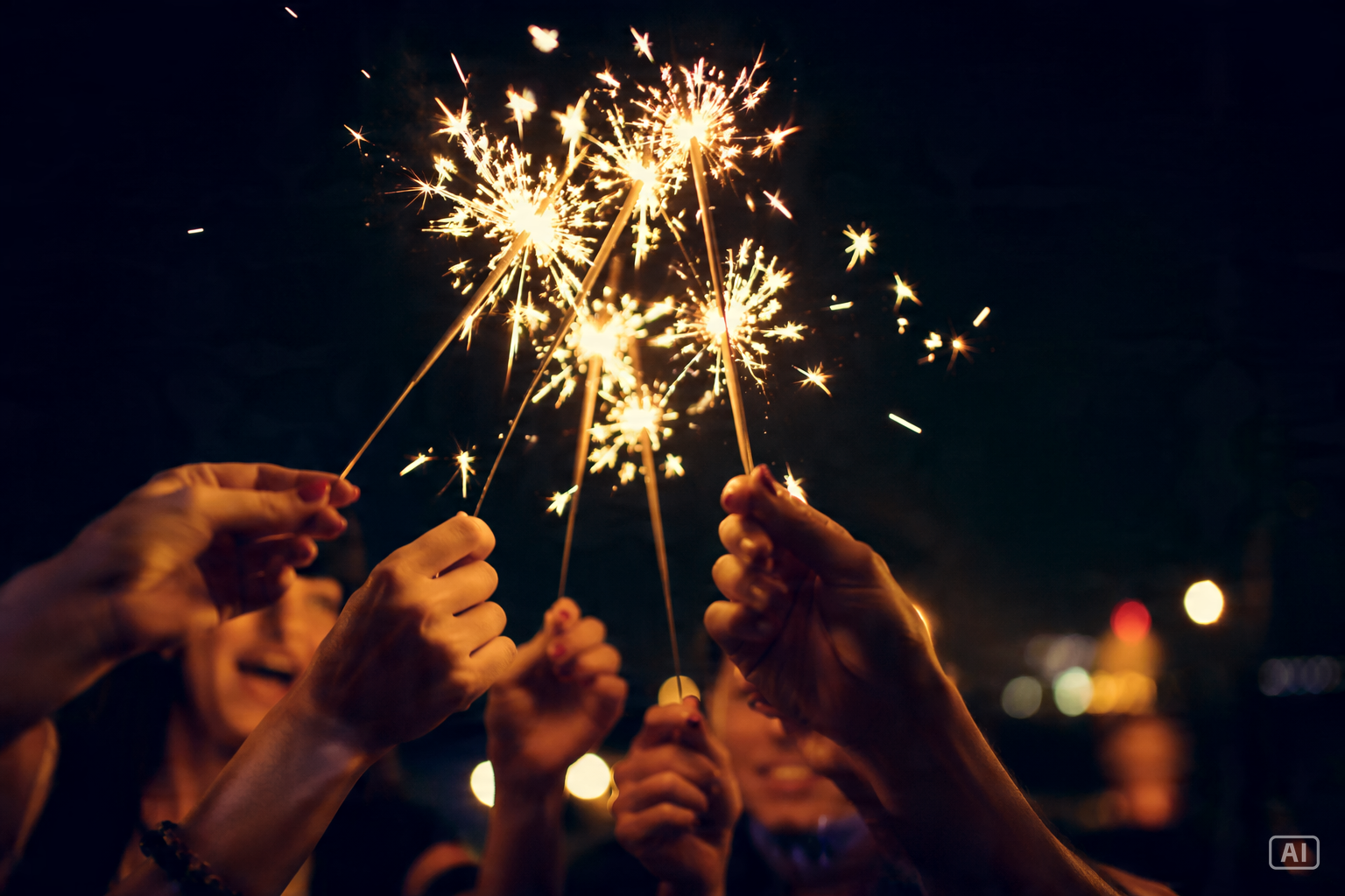 New Year sparklers image generated by Pippit