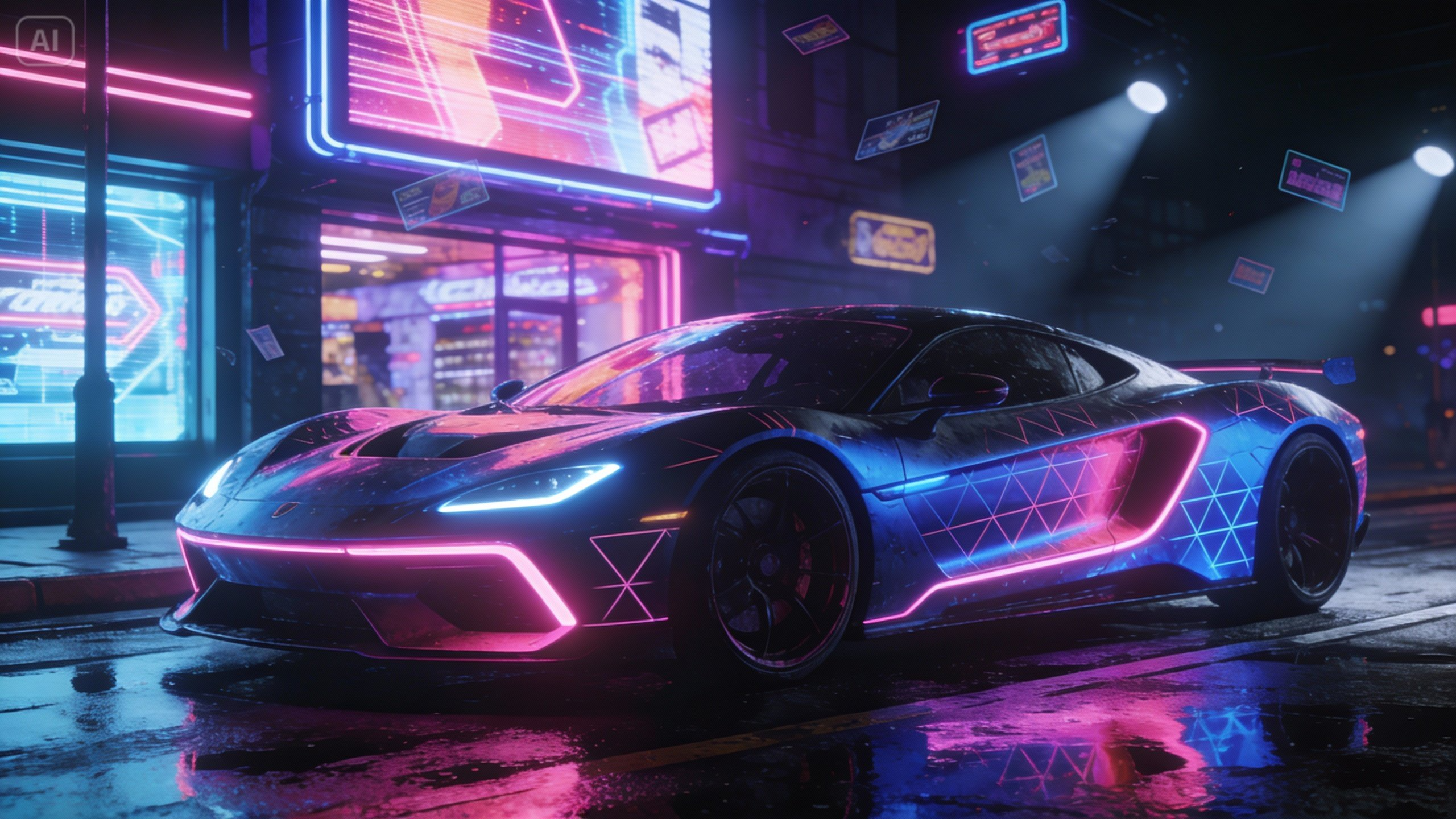 Immagini di auto al neon