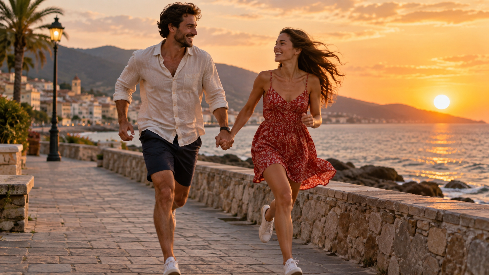 running with girlfriend AI photo example 3