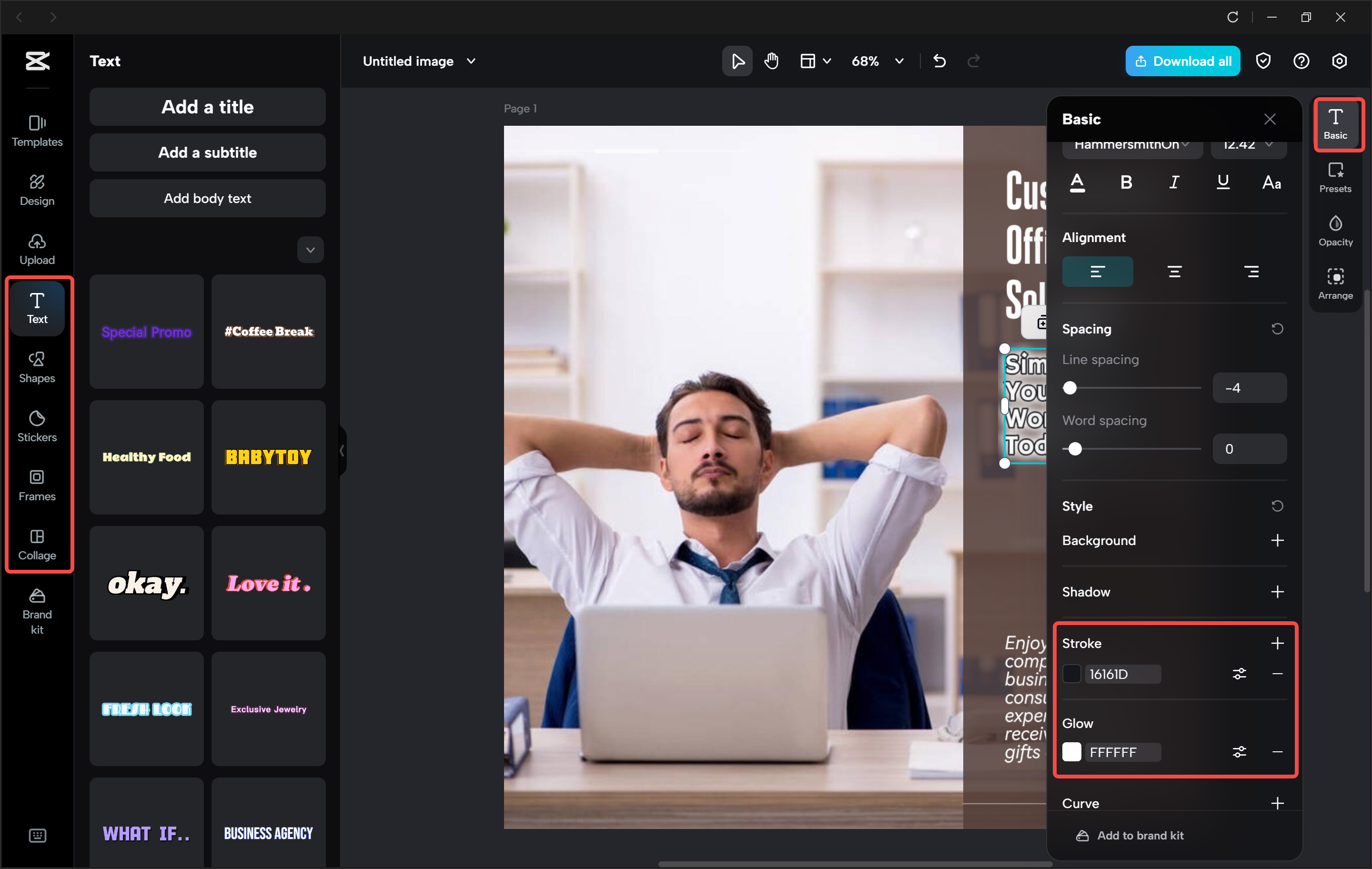 Modifica e miglioramento dell'immagine nell' CapCut editor video desktop
