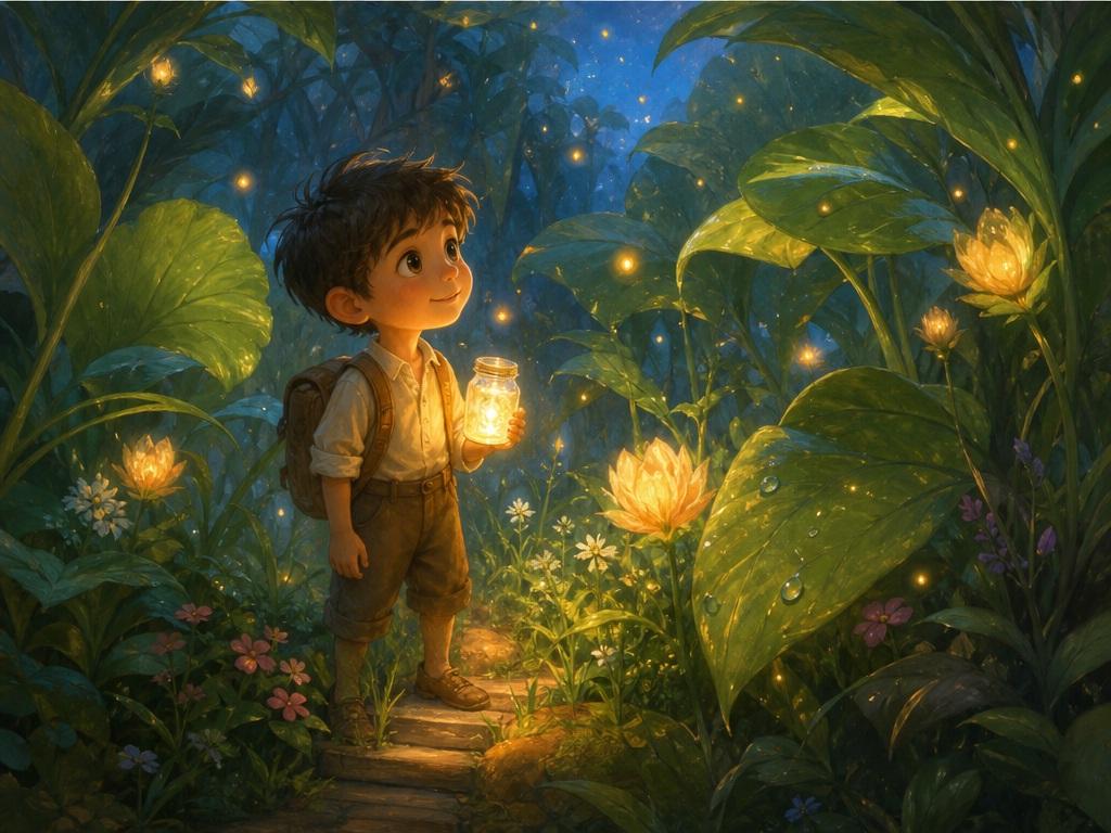 Morphic AI Image Generator Alternative prompt example 4 - Glowing garden story scene