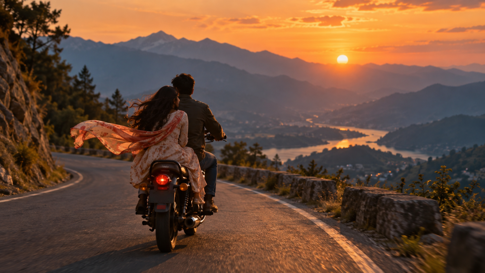 a gentle romantic journey built from shared movement, near-touching gestures, and warm-to-cool cinematic transitions