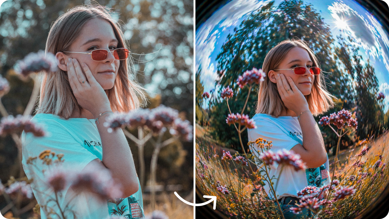 Aplicați efecte de ochi de pește propriilor fotografii cu AI