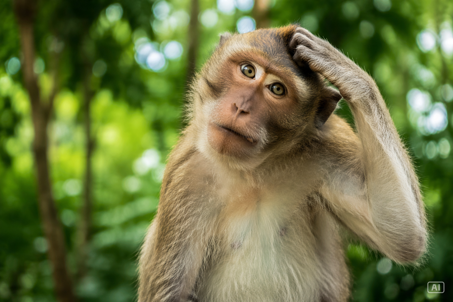 Confused monkey image generated by Pippit