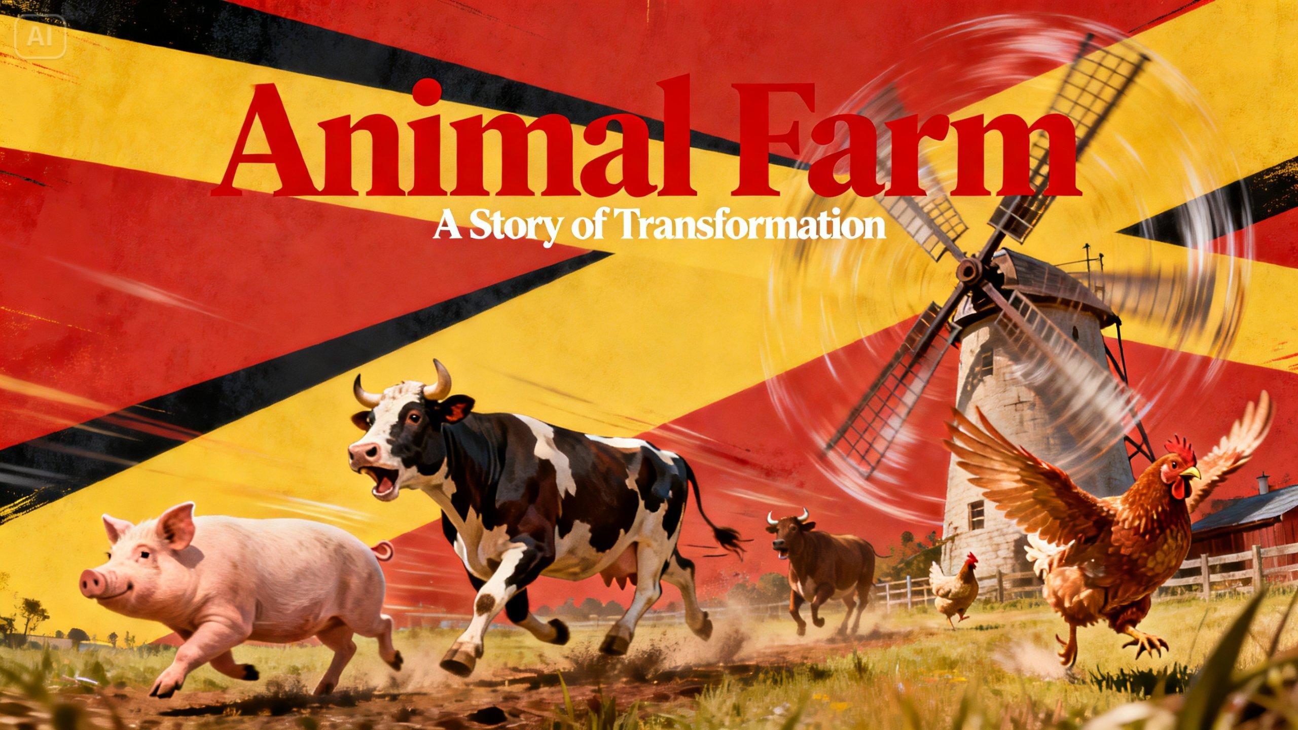 Un poster animato di una fattoria di animali