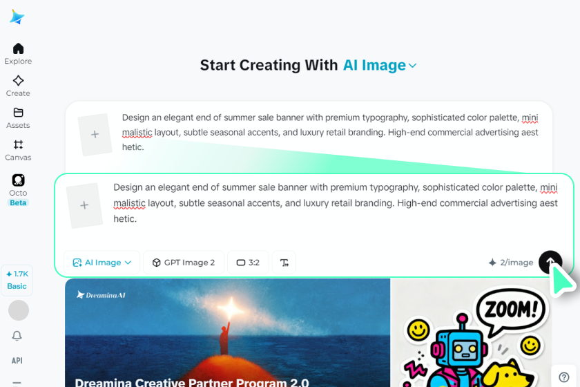 Open the designer and write your prompt