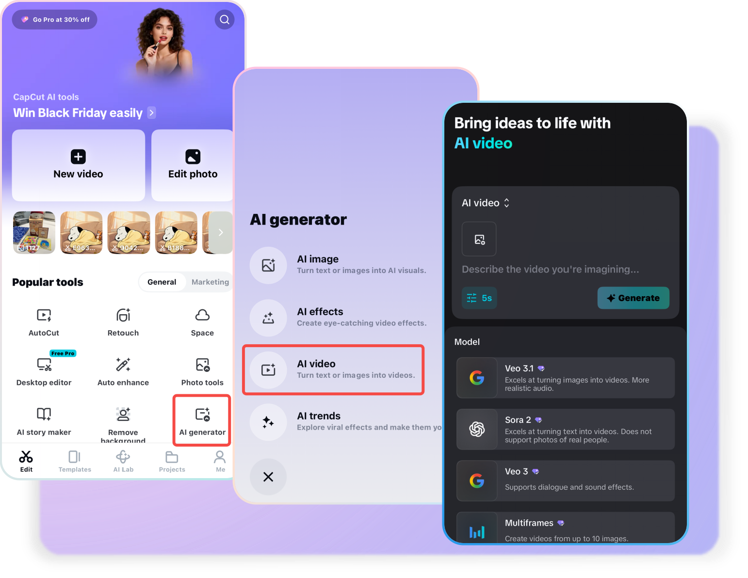 Make AI videos with Vidu AI in the CapCut mobile app