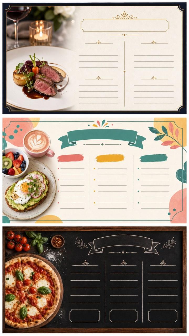 free menu template mobile hero