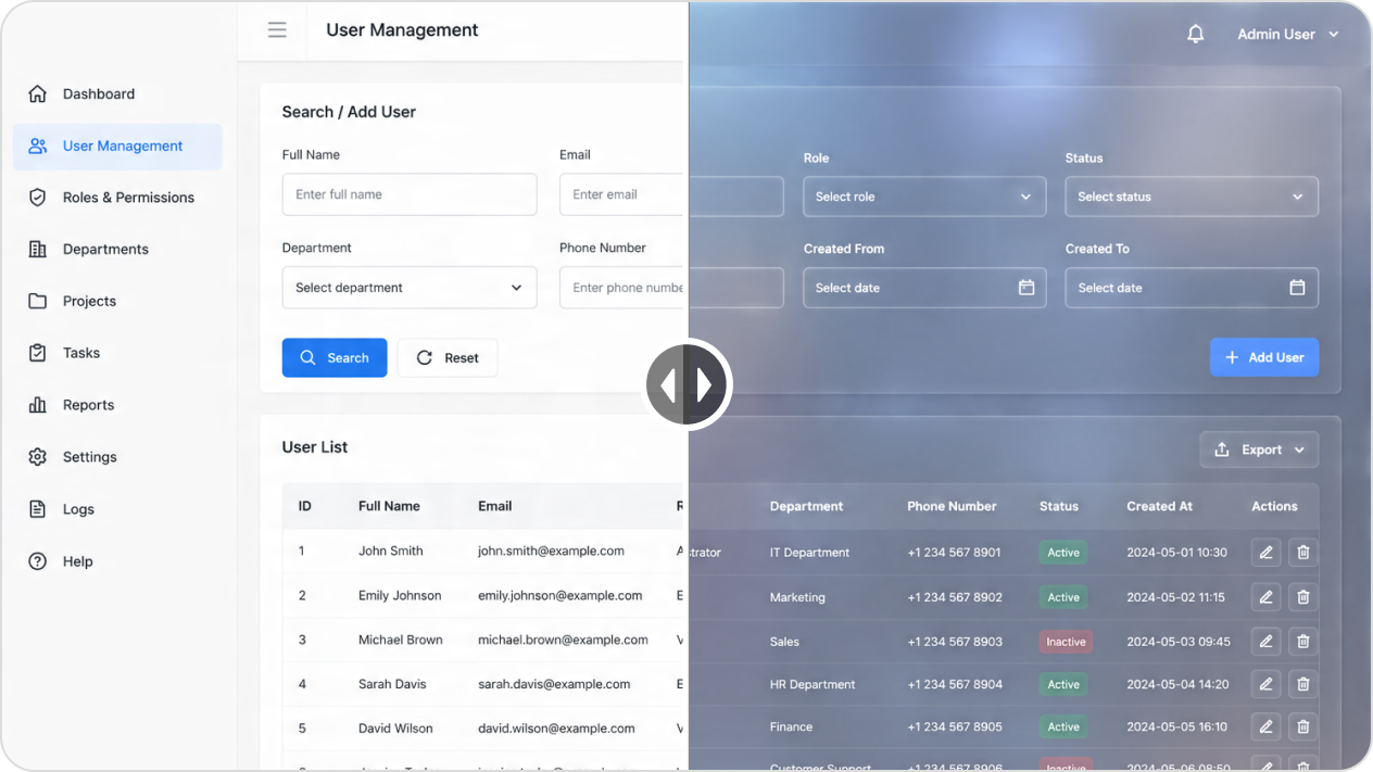Interactive glass layer editing & UI element control