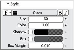 Personalizzazione dello stile di testo nell'editor video di Blender