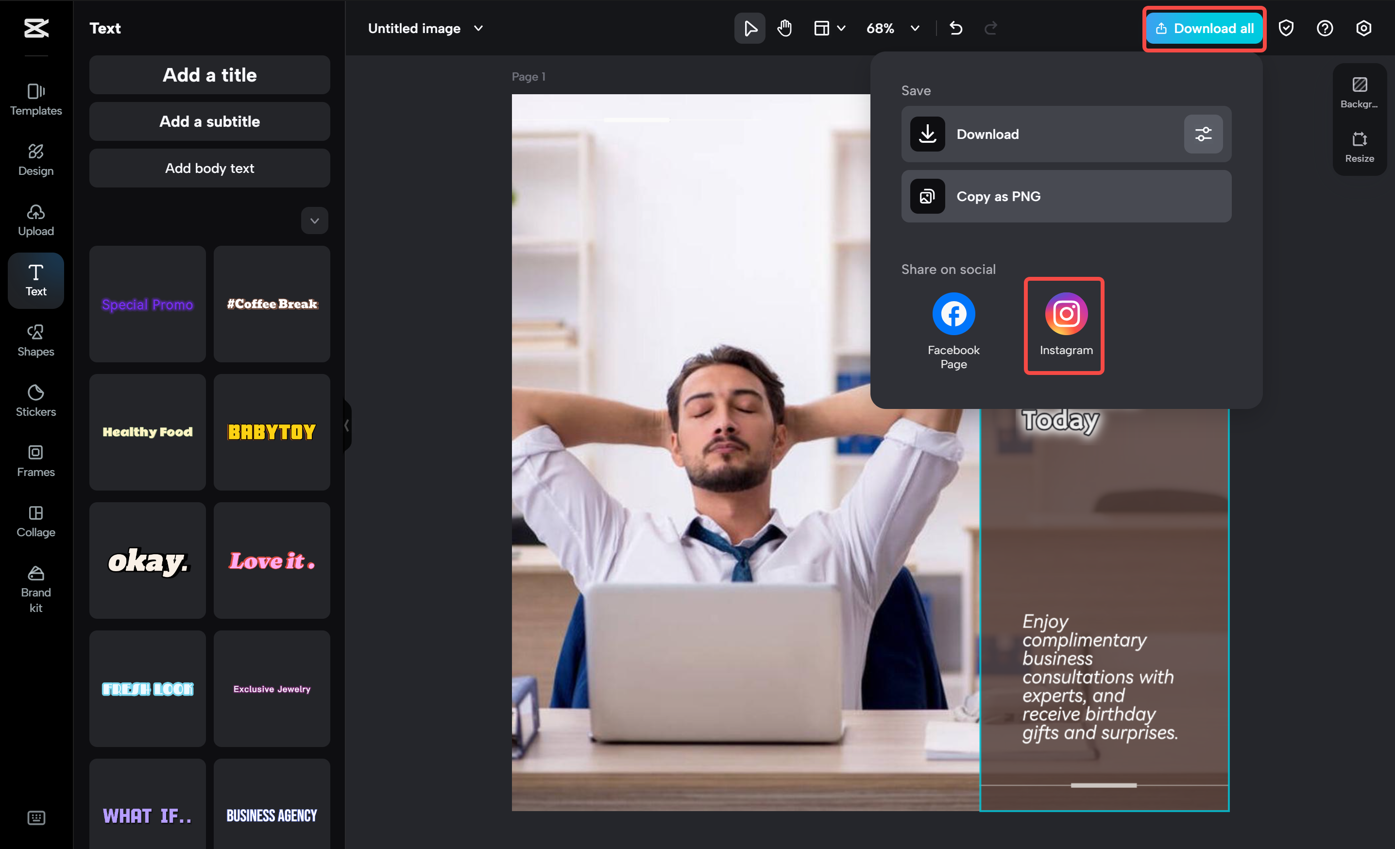 Esportazione dei media dall' CapCut editor video desktop