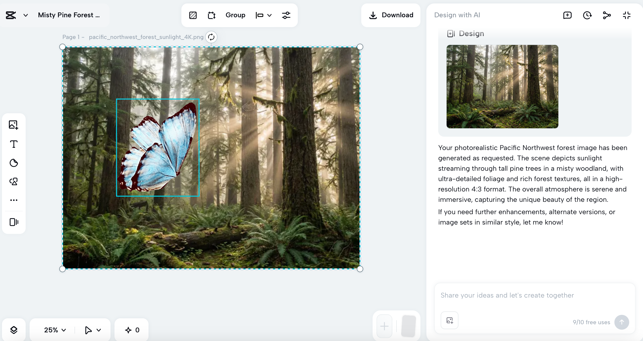 Manually adjust the size and layout of elements using guide lines