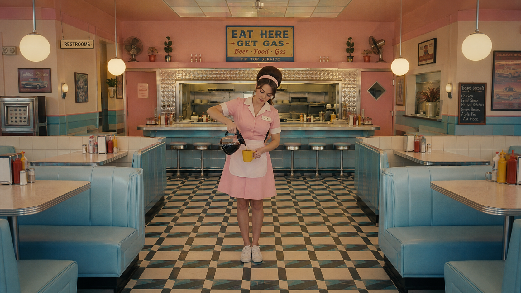 Vintage cafe scene