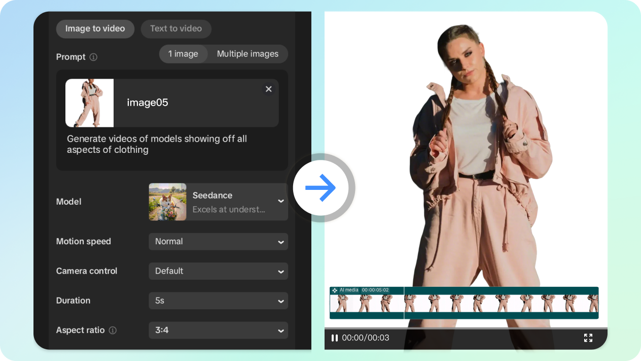 Een video maken van AI-modellen om outfits effectief te promoten
