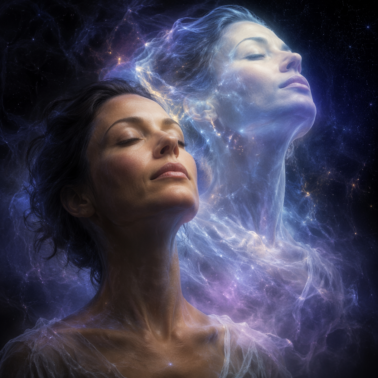 Dreamina soul coming out of body prompt example 3: Dreamlike Motion Trail