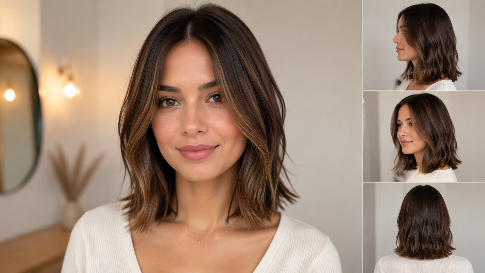 Dreamina virtual haircut try on prompt example 3: shoulder-length haircut preview