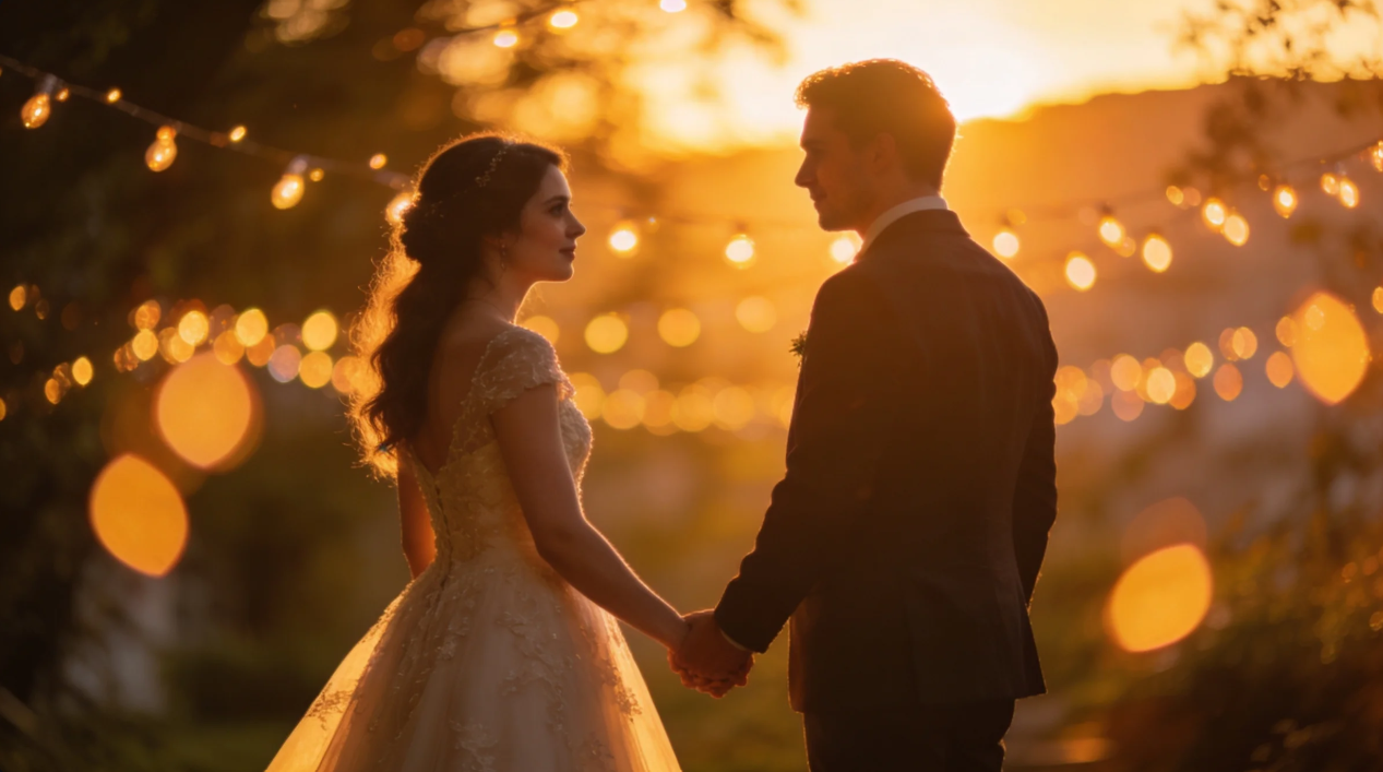 Wedding and romantic bokeh photos image