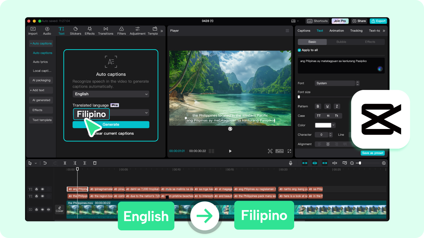 Compétences : Anglais (É.-U.), Philippin, Traduction
