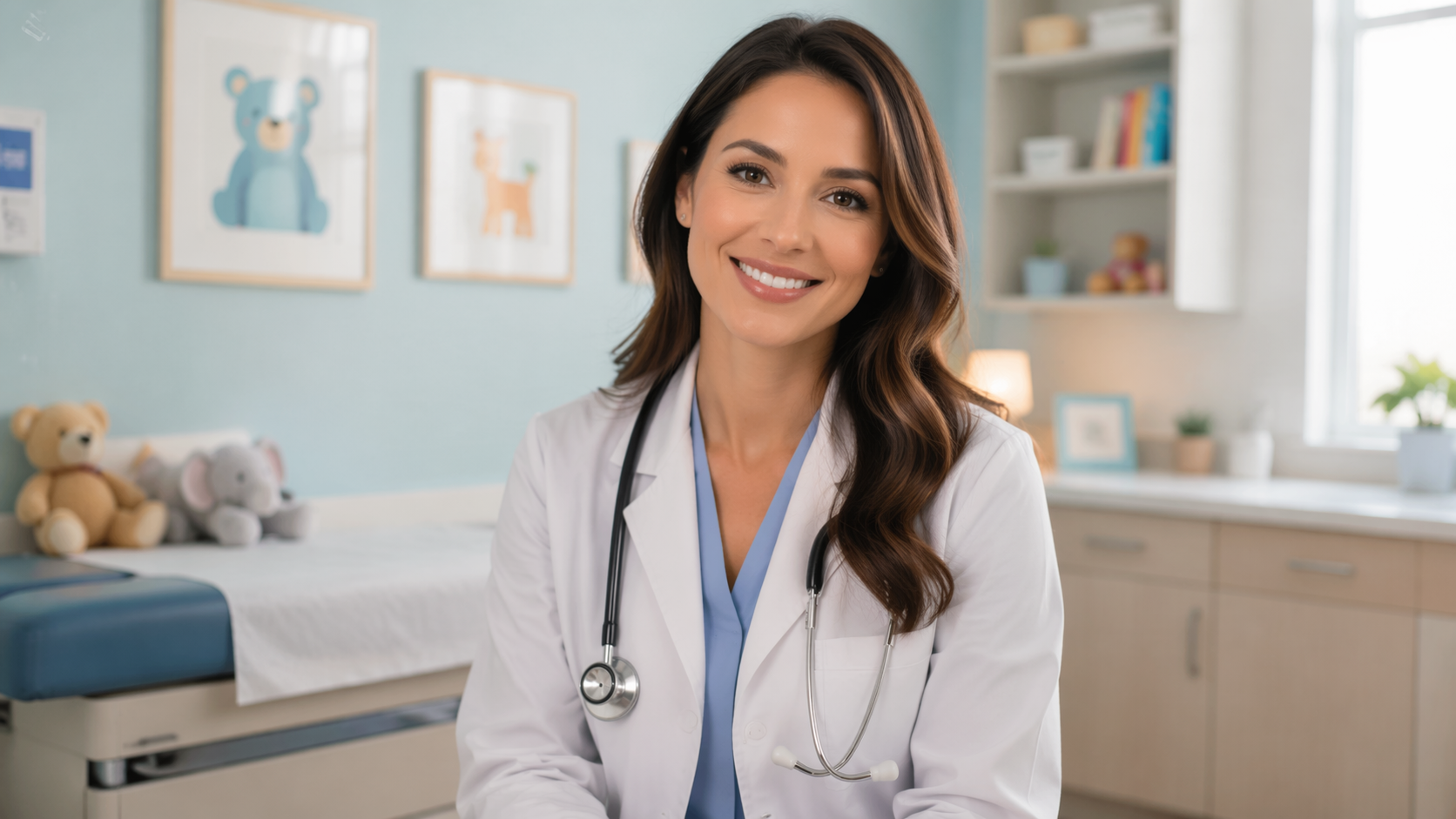Dreamina doctor filter prompt example 4: Pediatric doctor portrait