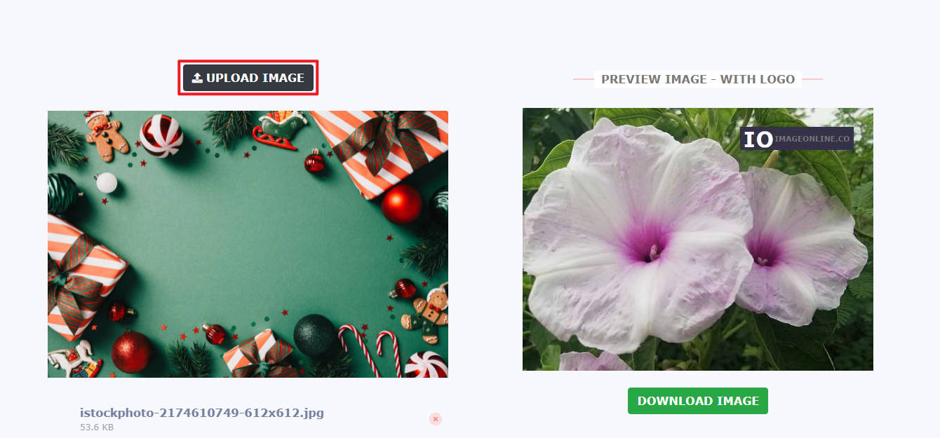 mettere un logo su una foto online