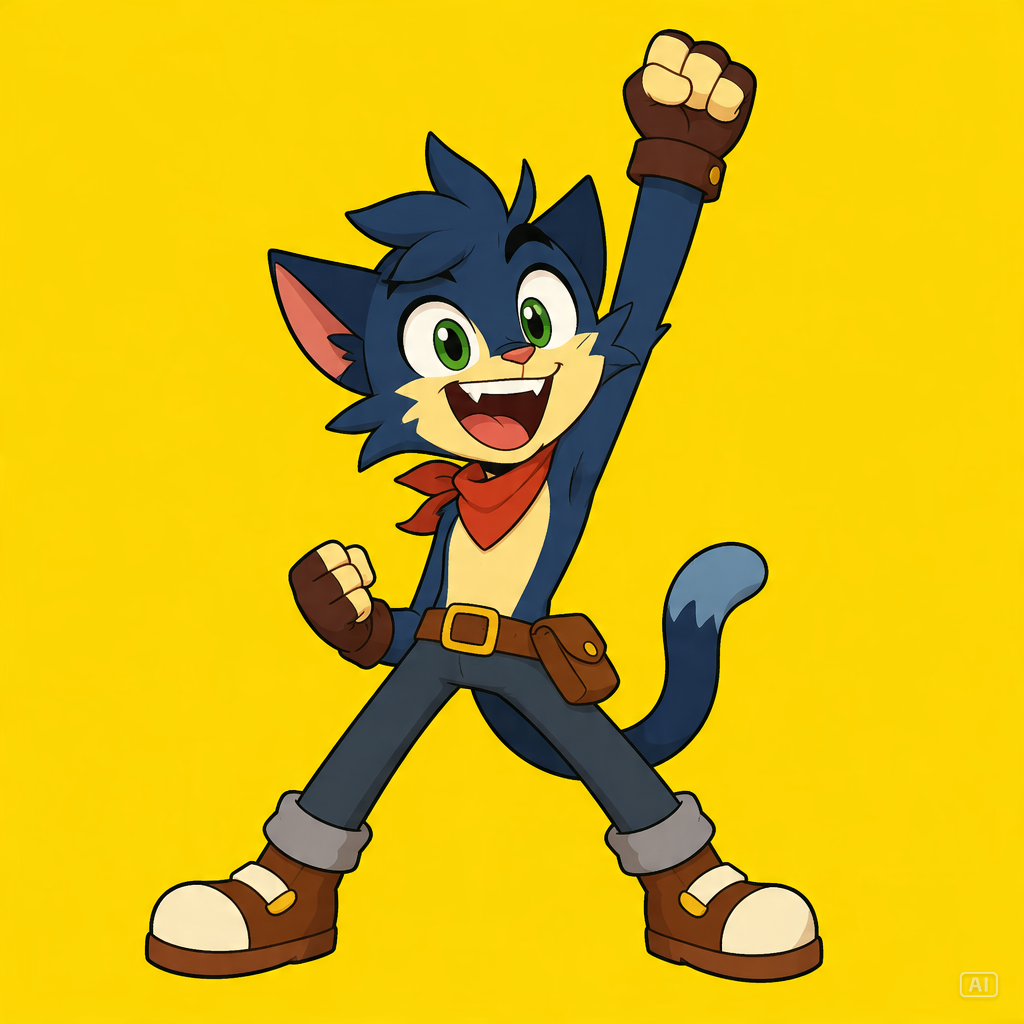 Victory pose character reference generated by Pippit