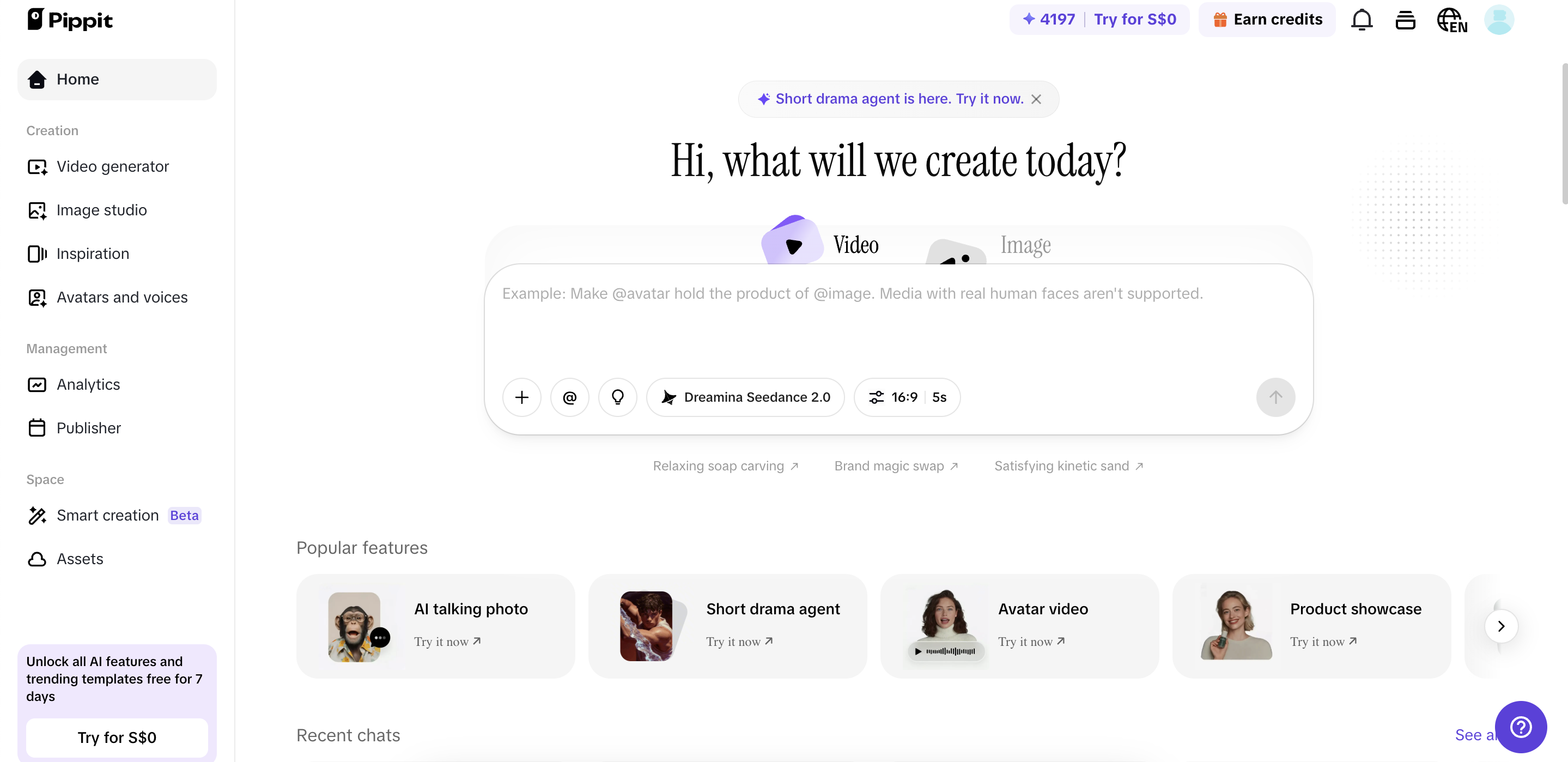 Pippit home page