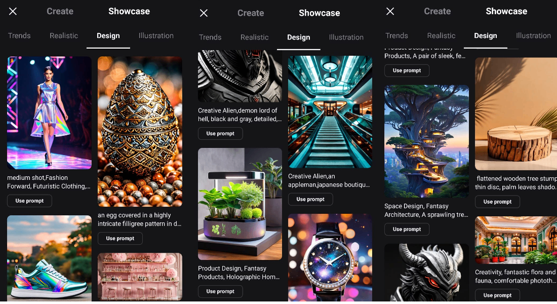 variety of designs