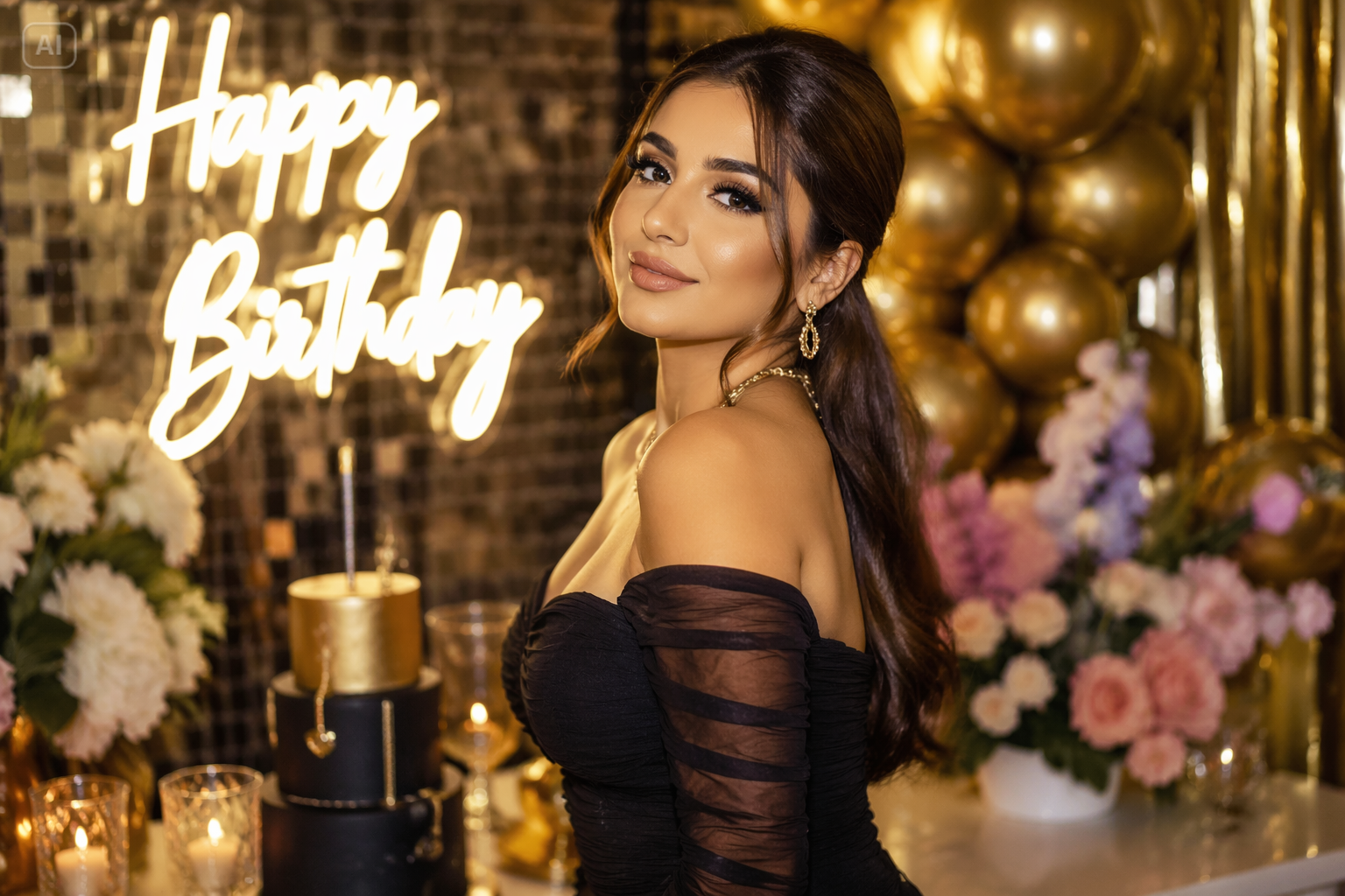 Invitation de portrait de fille d'anniversaire glamour