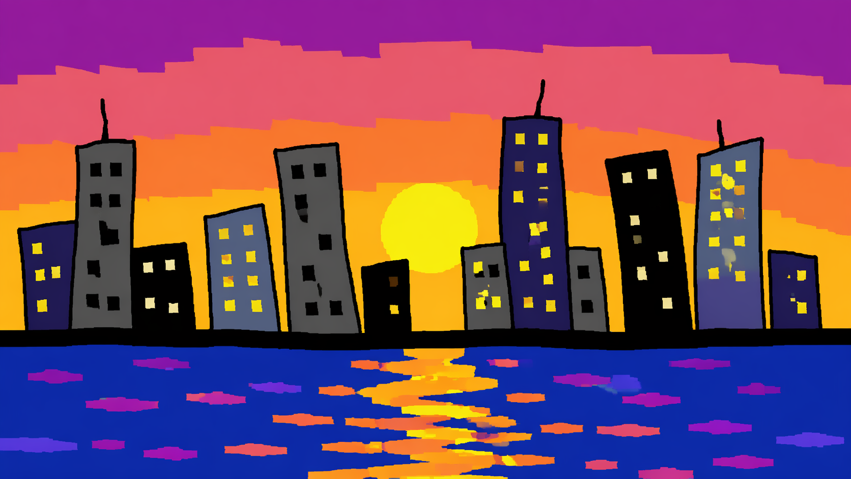 Dreamina ChatGPT MS Paint prompts prompt example 2: Badly Drawn Vacation Scene