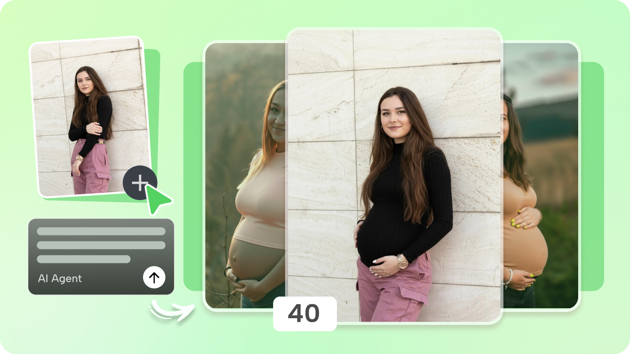 Gumawa ng buong koleksyon ng maternity photo gamit ang AI Agent
