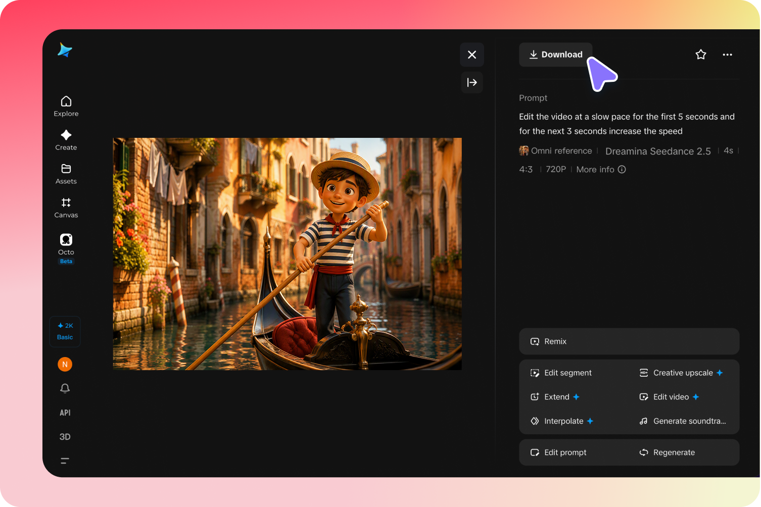 Preview and download your video file