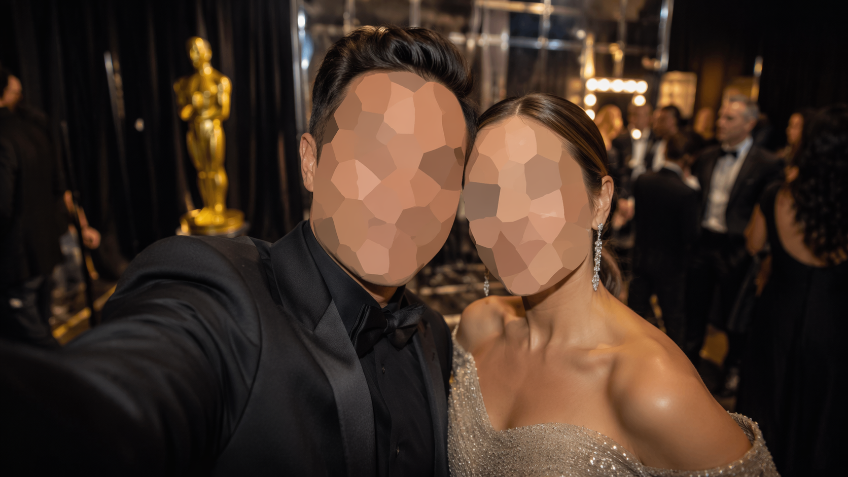Dreamina Selfie mit Promi-Aufforderung Beispiel 3: Backstage Gala Snapshot