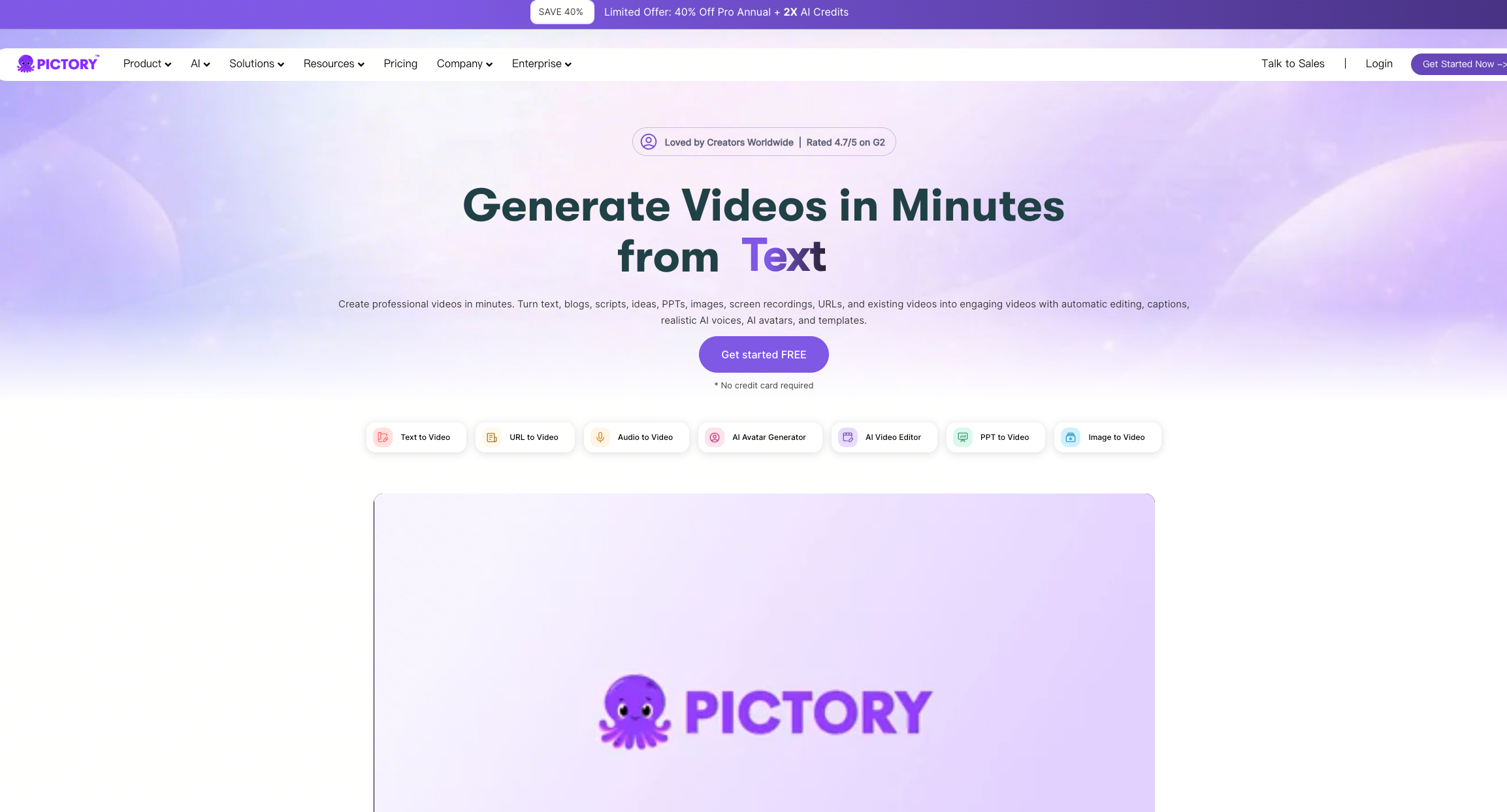 Pictory: Best for repurposing long-form content