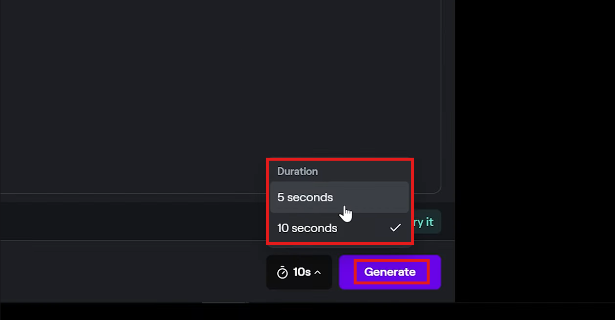 Set the duration