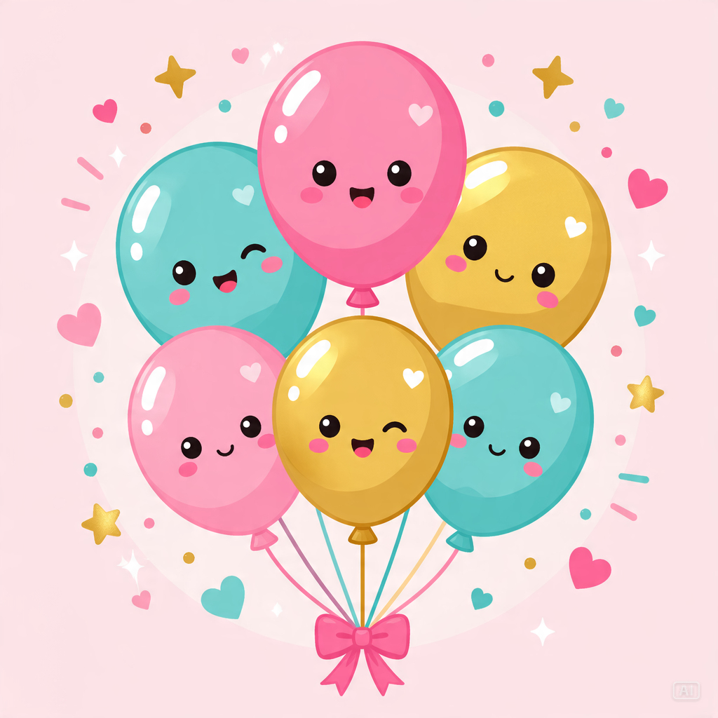 Bouncing balloons birthday GIF base image generated by Pippit