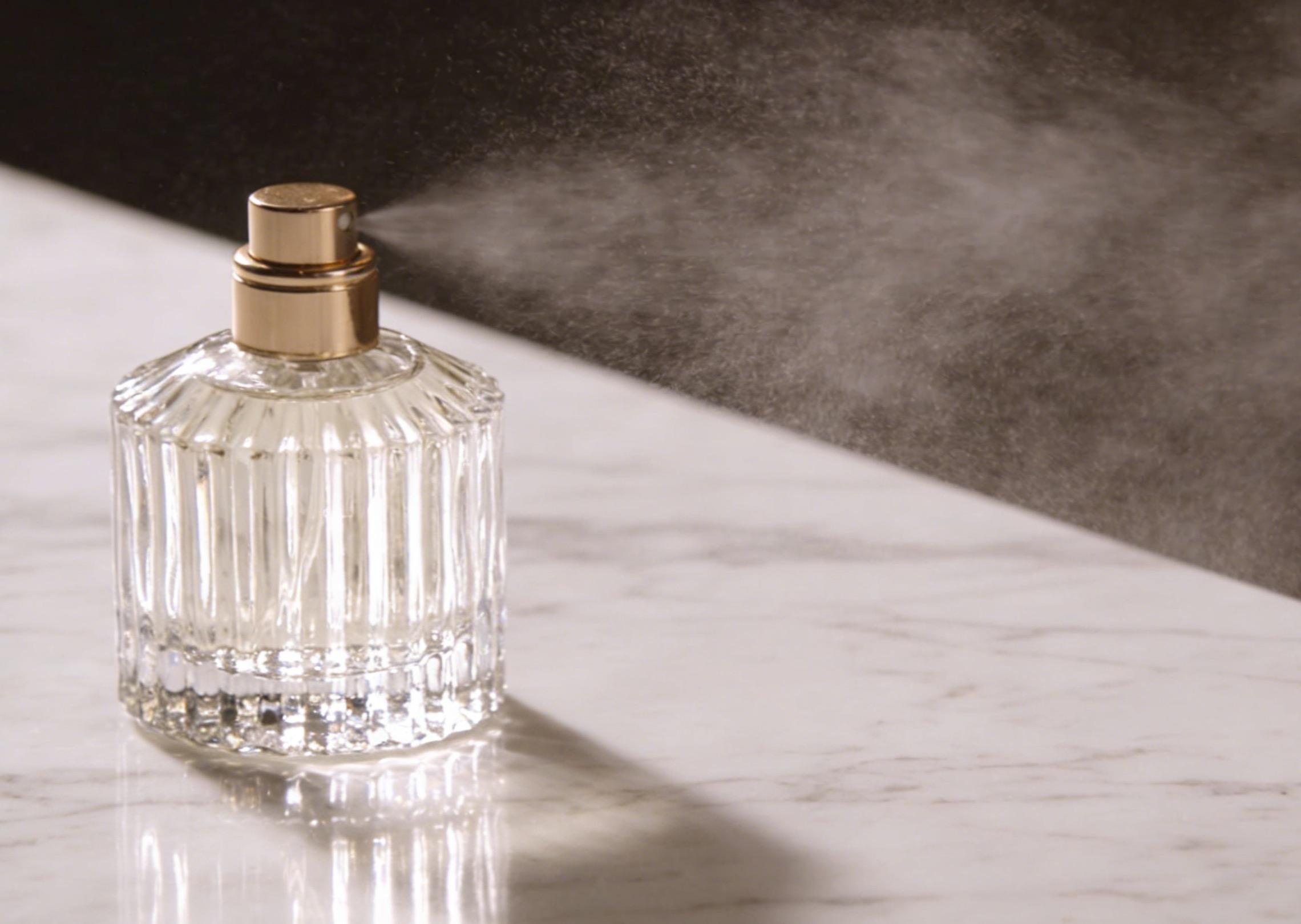 Luxury perfume commercial scene