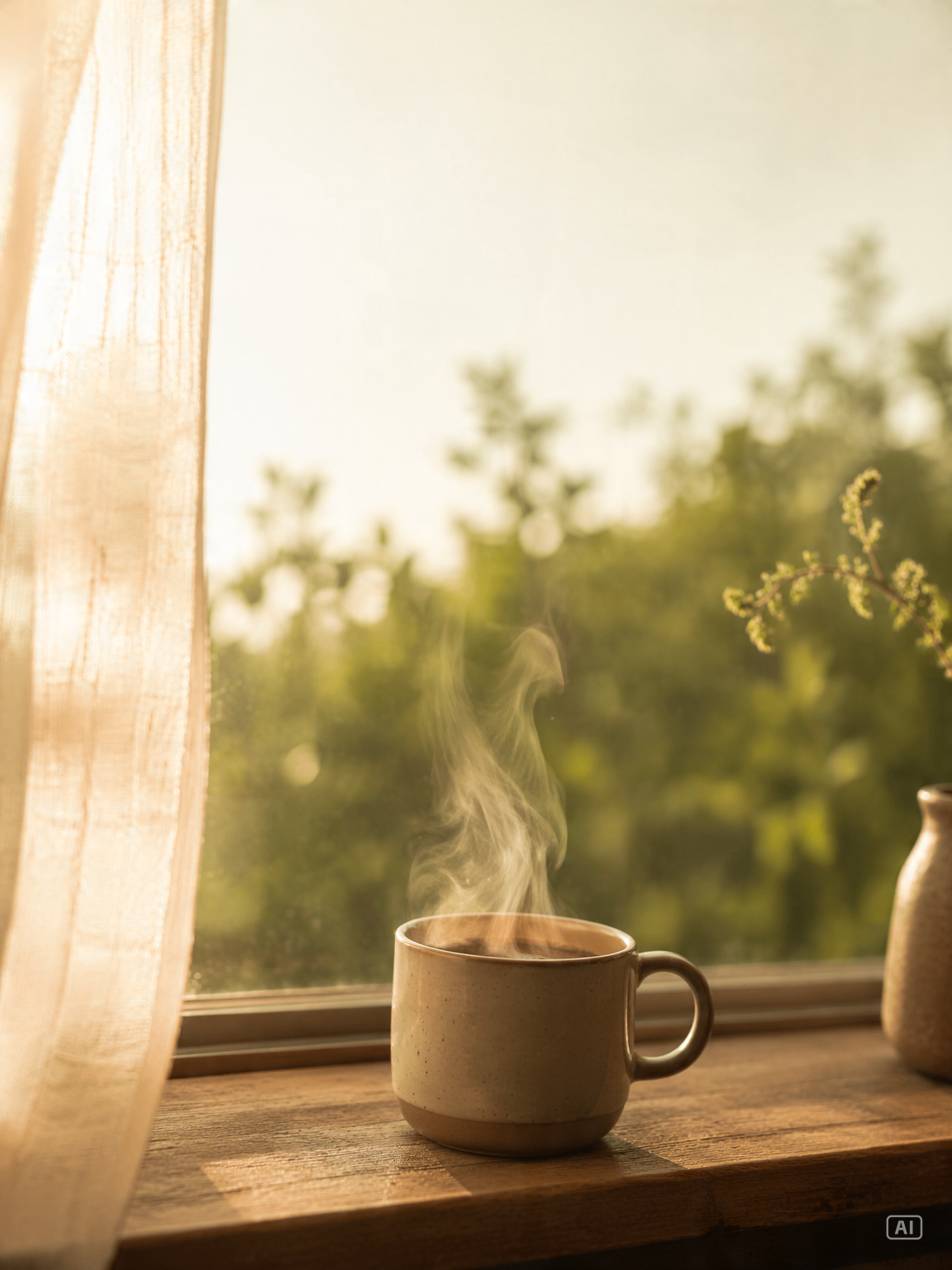 Coffee cup good morning image generated by Pippit