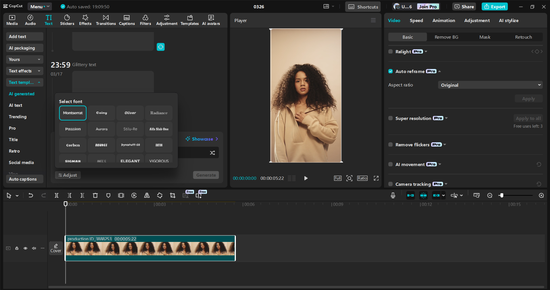 Interface de l' CapCut éditeur vidéo de bureau - un moyen simple de rendre Instagram attrayant Reels
