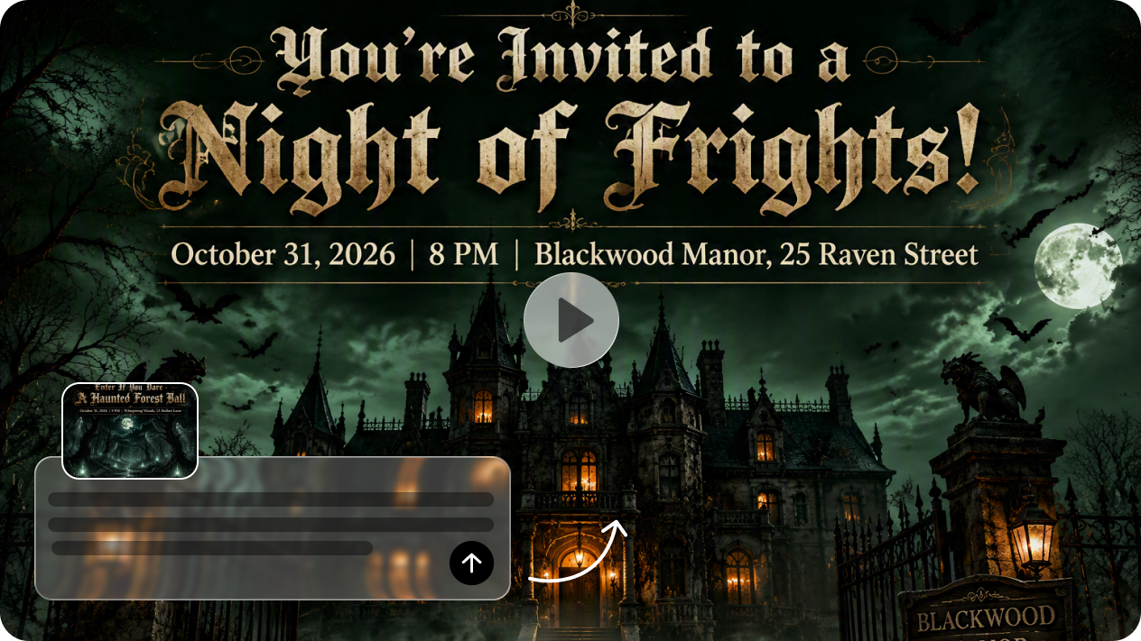 Turn Halloween invitation images into videos with AI