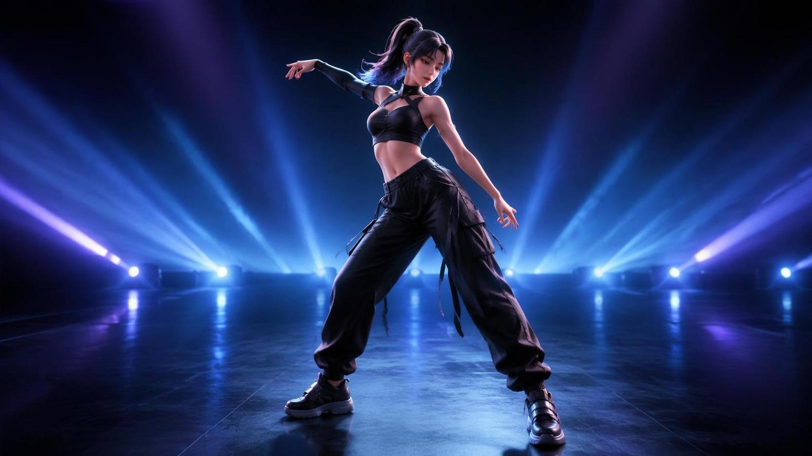 dance motion transfer AI hero background in 16:9