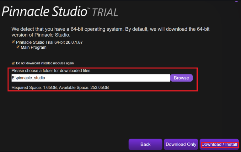 Installation der Videobearbeitungssoftware Pinnacle Studio