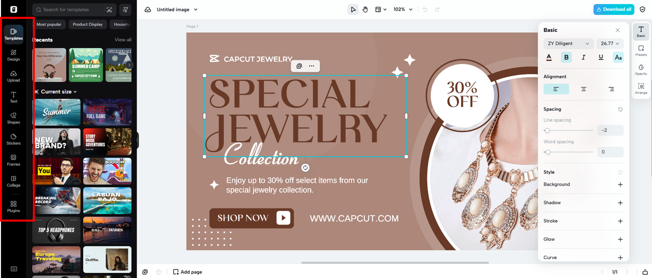 Choose a template and customize