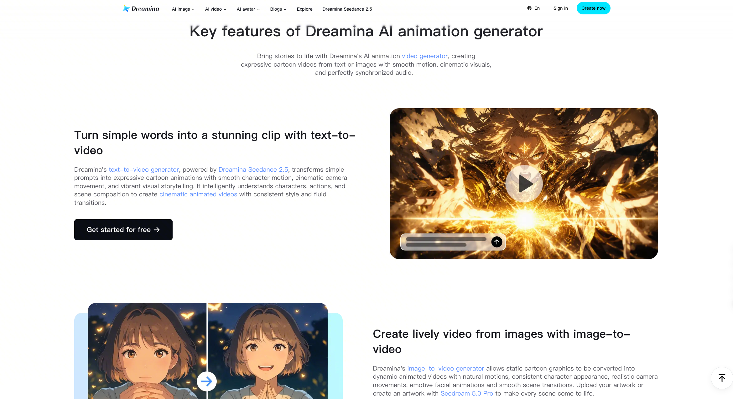Dreamina: Best free AI animation generator for generative animation