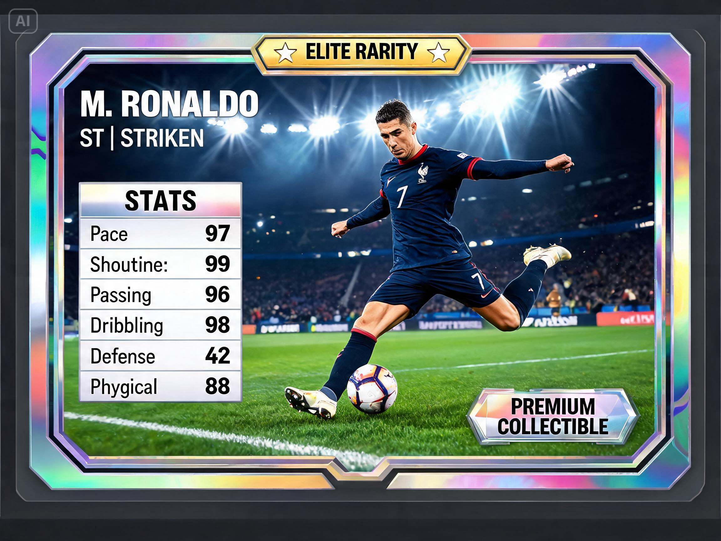 Prompt for a modern sports collectible card