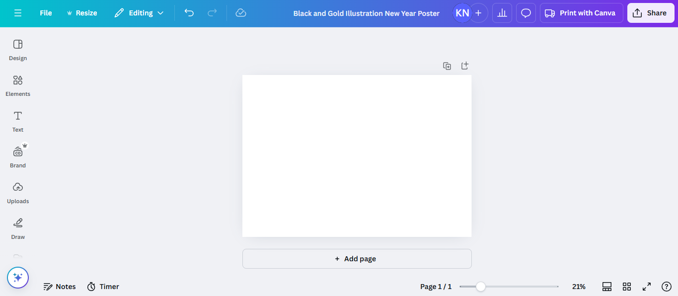 Start with a blank canvas