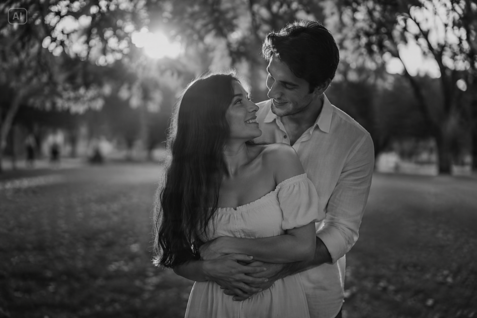 Black and White Couple Photo Ideas | Romantic B&W Couple AI Trend 2026