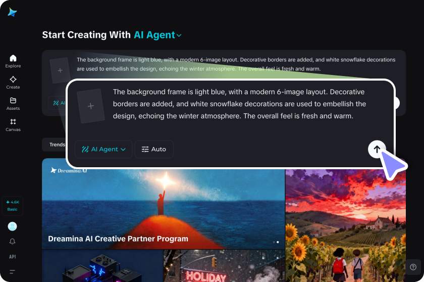  generate photo grid designs with Agent Mode
